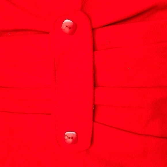 80s Oversized Pleated Red Wool Coat - Picture 6 of 15